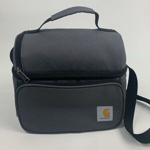 Carhartt Black Gray cooler Bag Lunch box tote Zip close Top handle & strap NEW